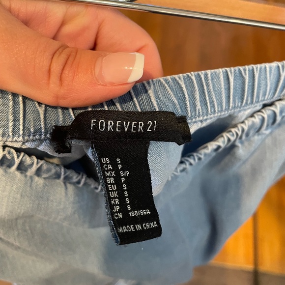 Forever21 Strapless Denim Jumpsuit - Picture 3 of 6